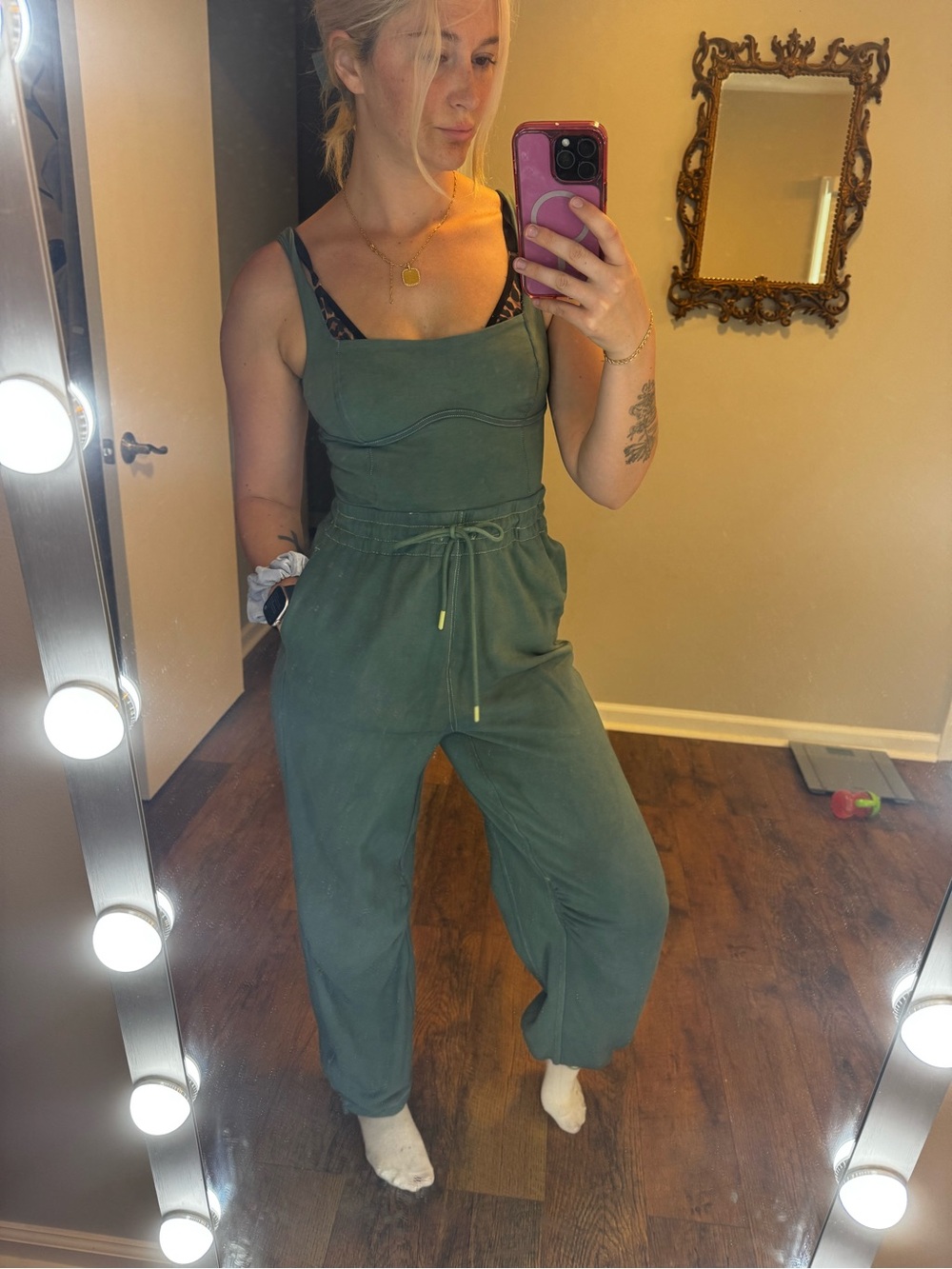 FP Movement by Free People Olive Green inbound onesie Jumpsuit